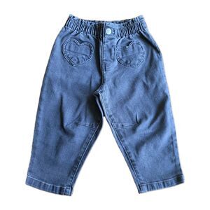 Carter's Baby Girl Heart Pocket Barrel Jeans - Black 18mo Pull-on Pants